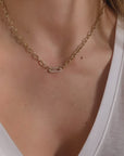 Paperclip and Diamonds Necklace